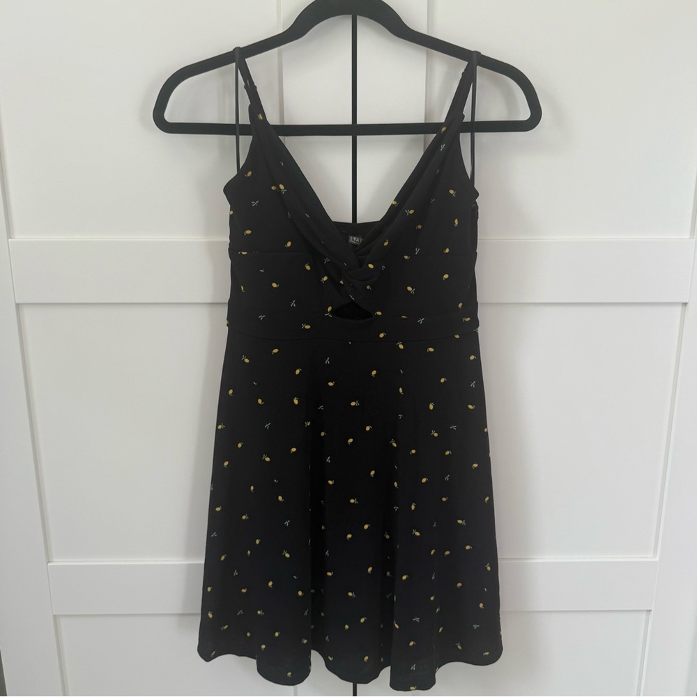 Black Dress with Yellow Lemons